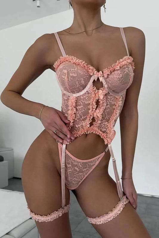 Peach Temptation Corset Set